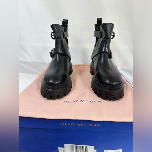 Stuart Weitzman Maverick Bedford Moto Bootie Black Leather Size 6B - Picture 4 of 8